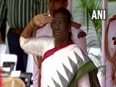 
      
      President Droupadi Murmu receives ceremonial salute 
      
      