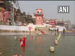 
      
      Varanasi: PM Modi takes holy dip in River Ganga
      
      