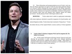 
      
      Twitter failed to disclose litigation against Indian govt:  Musk
      
      