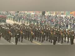 
      
      Assam Regiment contingent marches down Rajpath on Republic Day
      
      