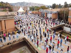 
      
      Indian diaspora celebrate 8th International Day of Yoga
      
      
