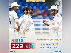 
      
      India take two wickets in final session, West Indies at 229/5
      
      