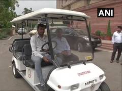 
      
      Environment-friendly battery golf cart ply in Parliament premises
      
      