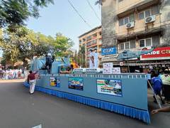 
      
      Indian Navy participates at Goa Carnival displaying tableau...
      
      