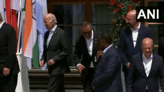 
      
      Biden walks up to PM Modi to greet him ahead of G7 Summit
      
      
