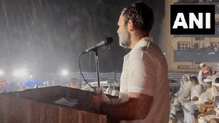 
      
      Rahul Gandhi addresses rally in Mysuru amid rains
      
      