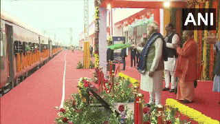 
      
      PM Modi flags of Amrit Bharat, Vande Bharat trains in Ayodhya
      
      