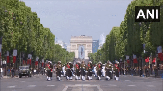 
    Indian military contingent marches at Bastille Day Parade
    