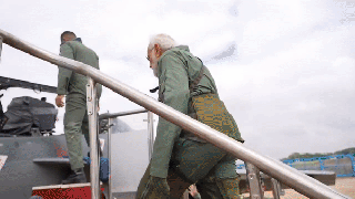 
      
      PM Modi flew in twin-seater trainer aircraft
      
      