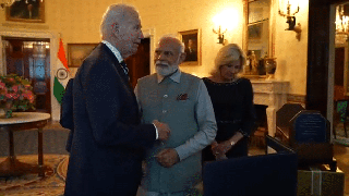 
      
      Bidens host PM Modi at White House private dinner, present gifts
      
      