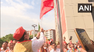 
      
      Nadda hoists party flag at BJP headquarters in Delhi
      
      