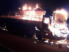 
      
      Andhra Pradesh: Narrow escape for passengers as bus catches...
      
      