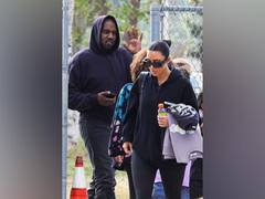 
      
      Kanye West, Kim Kardashian attend son Saint's soccer match
      
      
