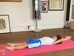 
      
      Is Taimur Ali Khan stretching after a nap or doing yoga?...
      
      