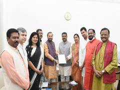 
      
      Dharmendra Pradhan along with other Odisha MPs meet Prakash...
      
      