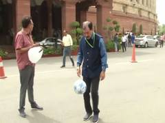 
      
      TMC MP plays football in Parliament, appeals PM to promote...
      
      