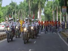 
      
      CP Sanjay Arora, Tulika Mann flag off 'Tiranga Cycle Rally'
      
      