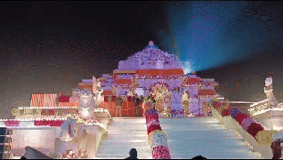 
      
      Ram Temple illuminated, decorated beautifully
      
      