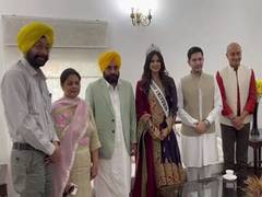 
      
      Harnaaz Kaur Sandhu meets Punjab CM Bhagwant Mann
      
      