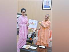 
      
      Actor Kangana Ranaut meets UP CM Yogi Adityanath at his residence
      
      