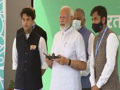 
      
      Drone Mahotsav: PM Modi tries his hand at flying drone
      
      