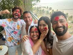 
      
      Katrina Kaif, Vicky Kaushal celebrate family-style first Holi...
      
      