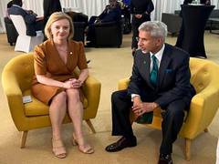 
      
       EAM Jaishankar meets his British counterpart Liz Truss 
      
      