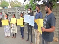 
      
      Hyderabad University students stages protest demanding...
      
      