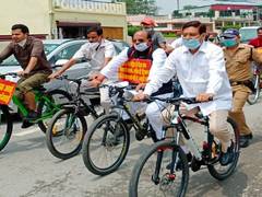 
      
      Uttarakhand: Pritam Singh of Congress takes out cycle rally...
      
      