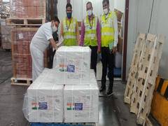 
      
      Consignment of Made in India COVID-19 vaccines airlifted for...
      
      
