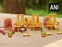 
      
      Odisha artist crafts chariots of Lord Jagannath, Devi...
      
      