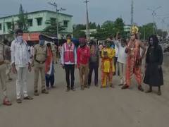 
      
      Andhra Pradesh: 'Yamraj' walks the roads of Rajam town, warns...
      
      
