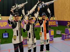 
      
      ISSF 2022: Women's shooting team bags India's first gold
      
      