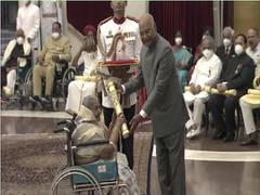 
      
      90-year-old Jaswantiben Jamnadas Popat conferred with Padma...
      
      