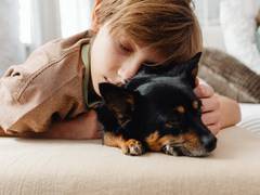 
      
      Kids who sleep with their pets still get a good night's rest!
      
      