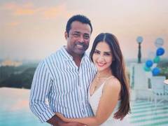 
      
      Leander Paes, Kim Sharma celebrate a year of togetherness 
      
      