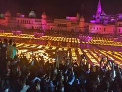
      
      Over 5.5 lakh diyas lit for Ayodhya 'Deepotsav', event enters...
      
      