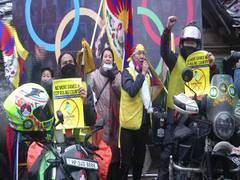 
      
      Tibetans' bike rally arrives in Dharamshala demanding boycott...
      
      