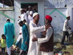 
      
      People offer namaz at mosque in Ayodhya on Eid-Al-Adah
      
      