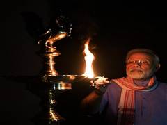 
      
      Prime Minister Narendra Modi greets people on Diwali
      
      