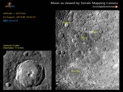 
      
      Chandrayaan-2 captures image of moon showing craters
      
      