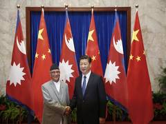 
      
      Chinese President  held talks with Nepalese PM 
      
      