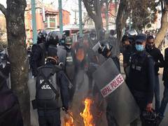 
      
      Student wing of Nepal Communist Party faction burns PM Oli's...
      
      