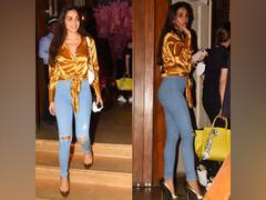 
      
      Kiara Advani turns heads with golden shirt for dinner
      
      