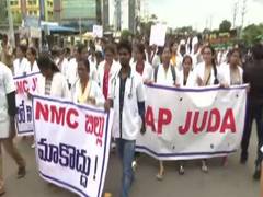 
      
      Junior doctors protest against NMC bill in Vijayawada
      
      