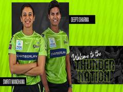 
      
      Smriti Mandhana, Deepti Sharma sign for Sydney Thunder for WBBL
      
      