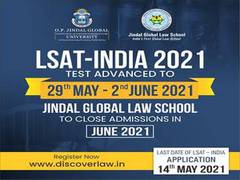 
      
      LSAT--India 2021 Online Entrance Test advanced to 29 May...
      
      