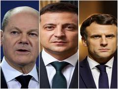 
      
      Zelenskyy speaks with Scholz, Macron, seeks help for release...
      
      