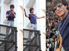 
      
      Shah Rukh Khan strikes his iconic pose for fans on Eid
      
      
