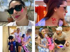 
      
      Bollywood divas Kareena, Karisma Kapoor and others celebrate Holi
      
      